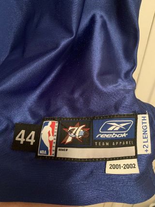 Vintage 2001 - 02 Allen Iverson Philadelphia 76ers Reebok NBA Jersey Size 44,  2 2