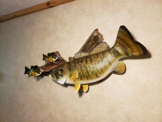 Smallmouth bass bluegill wood carving fish taxidermy fishing lure Casey Edwards 6