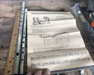 Vintage Antique Penny Tin Whistle Cooperman Fire & Drum Co.  Sheet Music Flute