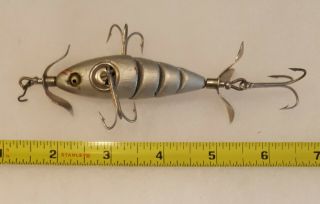 Vintage Michigan Minnow Fishing Lure Aluminum Finish