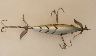 Vintage Michigan Minnow Fishing Lure Aluminum Finish 5