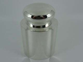 Very Large Solid Sterling Silver 20th Century German Tea Caddy Canister 388g