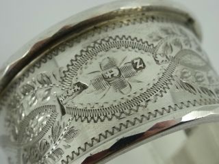 SOLID STERLING SILVER SET OF SIX NUMBERED NAPKIN RINGS BIRMINGHAM 1899 CASED 10