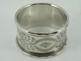 SOLID STERLING SILVER SET OF SIX NUMBERED NAPKIN RINGS BIRMINGHAM 1899 CASED 8
