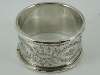 SOLID STERLING SILVER SET OF SIX NUMBERED NAPKIN RINGS BIRMINGHAM 1899 CASED 9