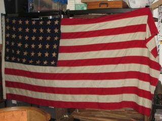 Wwii Us 48 Star Flag - Philidelphia Quatermaster Depot Size: 5ft X 9ft 6in