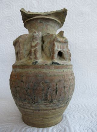 Chinese Jin Dynasty Granary Jar Yueh Ware Model China Dynastic 265 To 420 A.  D.
