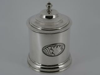 Fine Large Solid Sterling Silver Conch Shell Tea Caddy Canister London 1902 314g