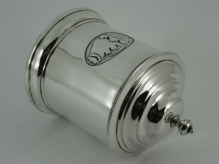 FINE LARGE SOLID STERLING SILVER CONCH SHELL TEA CADDY CANISTER LONDON 1902 314G 6