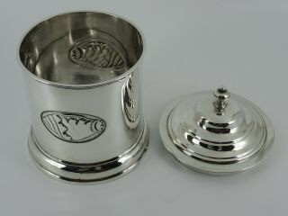 FINE LARGE SOLID STERLING SILVER CONCH SHELL TEA CADDY CANISTER LONDON 1902 314G 8