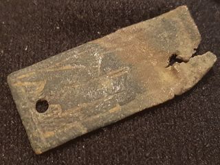 Very Rare Roman Bronze Plate Mount Detail Found In England L23h
