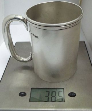 LARGE HEAVY GAUGE 385g ENGLISH ANTIQUE 1943 STERLING SILVER PINT TANKARD 12