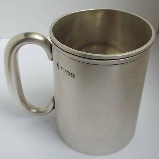 LARGE HEAVY GAUGE 385g ENGLISH ANTIQUE 1943 STERLING SILVER PINT TANKARD 2