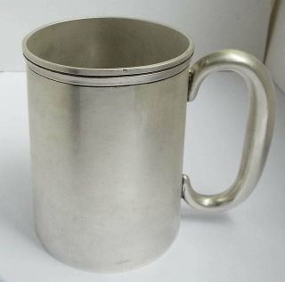 LARGE HEAVY GAUGE 385g ENGLISH ANTIQUE 1943 STERLING SILVER PINT TANKARD 7