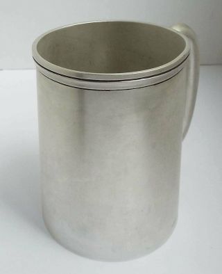 LARGE HEAVY GAUGE 385g ENGLISH ANTIQUE 1943 STERLING SILVER PINT TANKARD 9