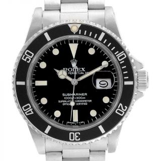 Rolex Submariner Date Steel Mens Vintage Watch 16800 Box