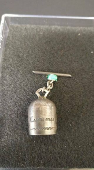 Silver 1944 Capri Lucky Bell San Michele Vintage Wwii Army Air Corp Lapel Charm
