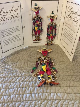 Vintage Lunch At The Ritz Billy The Chili Brooch - Pendant & Earrings,  Great