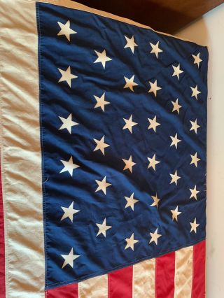 Vintage Antique U.  S.  A American Flag 34 Stars 6 Foot 2