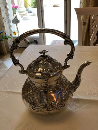 Fantastic Silver Sterling Antique 1916 Tea Kettle With Stand,  1950gm 3
