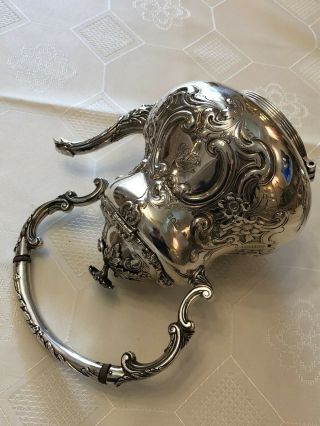 Fantastic Silver Sterling Antique 1916 Tea Kettle With Stand,  1950gm 5