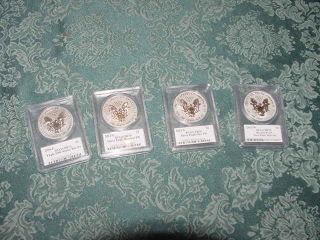 REVERSE PROOF SILVER EAGLE SET Mercanti signed VERY RARE 2006 2011 2012 - S 2013 - W 2
