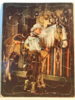 Rare Vintage Roy Rogers & Trigger 11.  5 X 14.  5 Tray Puzzle