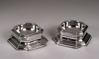 George Ii Sterling Silver Trencher Salts By James Smith I - London,  1731