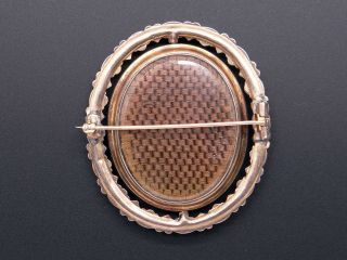 Estate Ornate Antique Mourning 10k Yellow Gold Photo Portrait Hair Brooch Pin 4