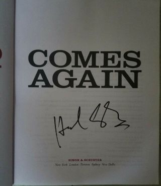 Howard Stern Signed Rare Autograph " Comes Again " 1st Printing 1st Edition Book