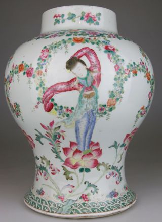 ANTIQUE CHINESE PORCELAIN VASE FAMILLE ROSE - QING JIAQING PERIOD 18TH 19TH 2