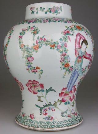 ANTIQUE CHINESE PORCELAIN VASE FAMILLE ROSE - QING JIAQING PERIOD 18TH 19TH 6