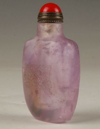 RARE CHINESE AMETHYST SNUFF BOTTLE OLD HAND - SANDED HANDICRAFT ONLY ONE COLLEC 3