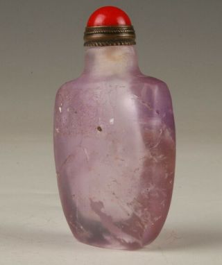 RARE CHINESE AMETHYST SNUFF BOTTLE OLD HAND - SANDED HANDICRAFT ONLY ONE COLLEC 6