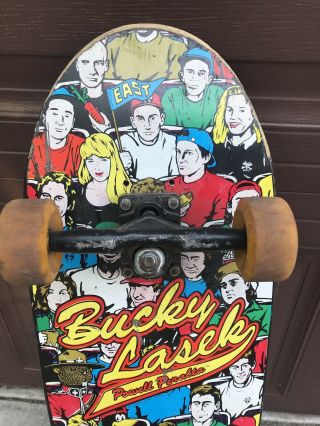 80 ' s Powell Peralta Bucky Lasek VINTAGE Skateboard deck Wheels 2
