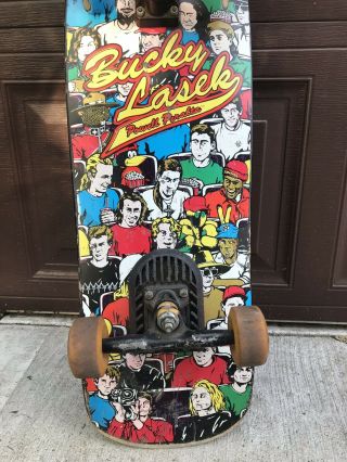 80 ' s Powell Peralta Bucky Lasek VINTAGE Skateboard deck Wheels 3