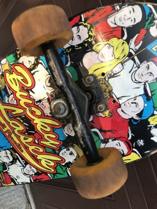 80 ' s Powell Peralta Bucky Lasek VINTAGE Skateboard deck Wheels 5