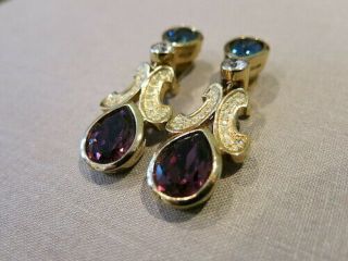 Authentic Vintage Dior Rhinestone Swing Earrings Earrings