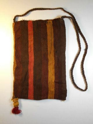 Rare Pre - Columbian Textile Large Inca Woven Coca Bag Chuspa C.  1438 - 1533ad