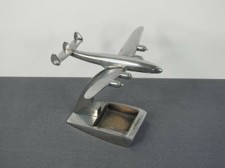 Rare Vintage Lockheed Constellation Ashtray / Metal Desk Top Model Airplane