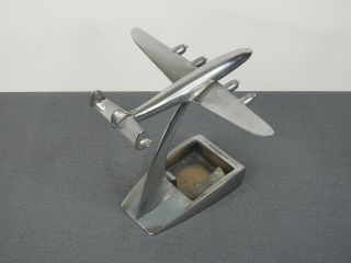 RARE Vintage LOCKHEED CONSTELLATION Ashtray / Metal Desk Top Model Airplane 2