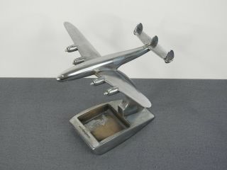 RARE Vintage LOCKHEED CONSTELLATION Ashtray / Metal Desk Top Model Airplane 3