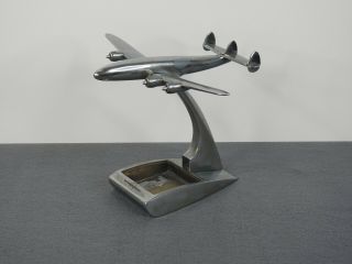 RARE Vintage LOCKHEED CONSTELLATION Ashtray / Metal Desk Top Model Airplane 4