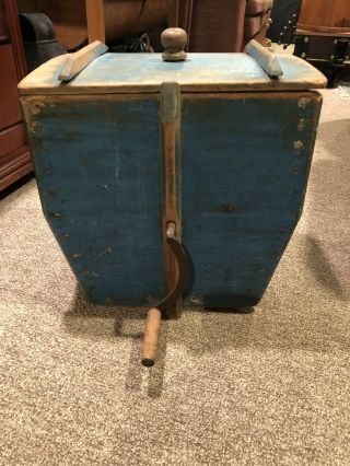 Rare Antique 1800’s Wooden Shaker Rotary Butter Churn - Orig Paint