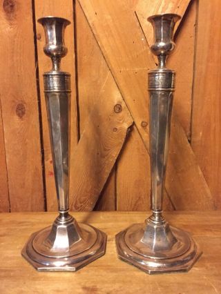 14” Sterling Silver Candlesticks Early Reed & Barton Antiqne Vintage Large Rare