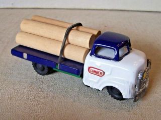 Vintage Tin Friction Toy Lumber Truck Japan EX 2