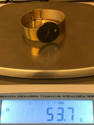 RARE 14K Gold Movado Museum Men ' s Watch Sapphire Crystal Swiss Quartz 58g 5