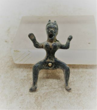 Ancient Celtic Bronze Pendant Fertility Amulet Female Figure Detector Finds