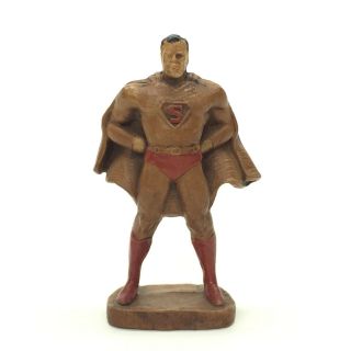 Vintage Syroco Style Superman 5 3/4 " Statue Toy Figurine Brown Unmarked