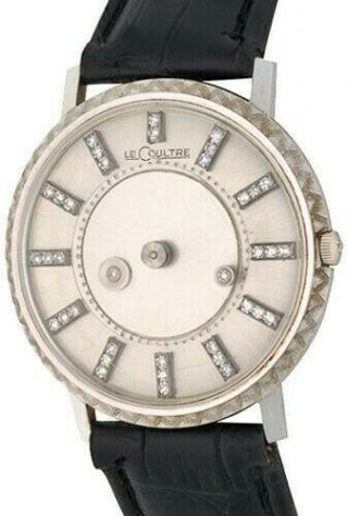 Rare Lecoultre 18k White Gold Mystery Dial With Diamonds Box